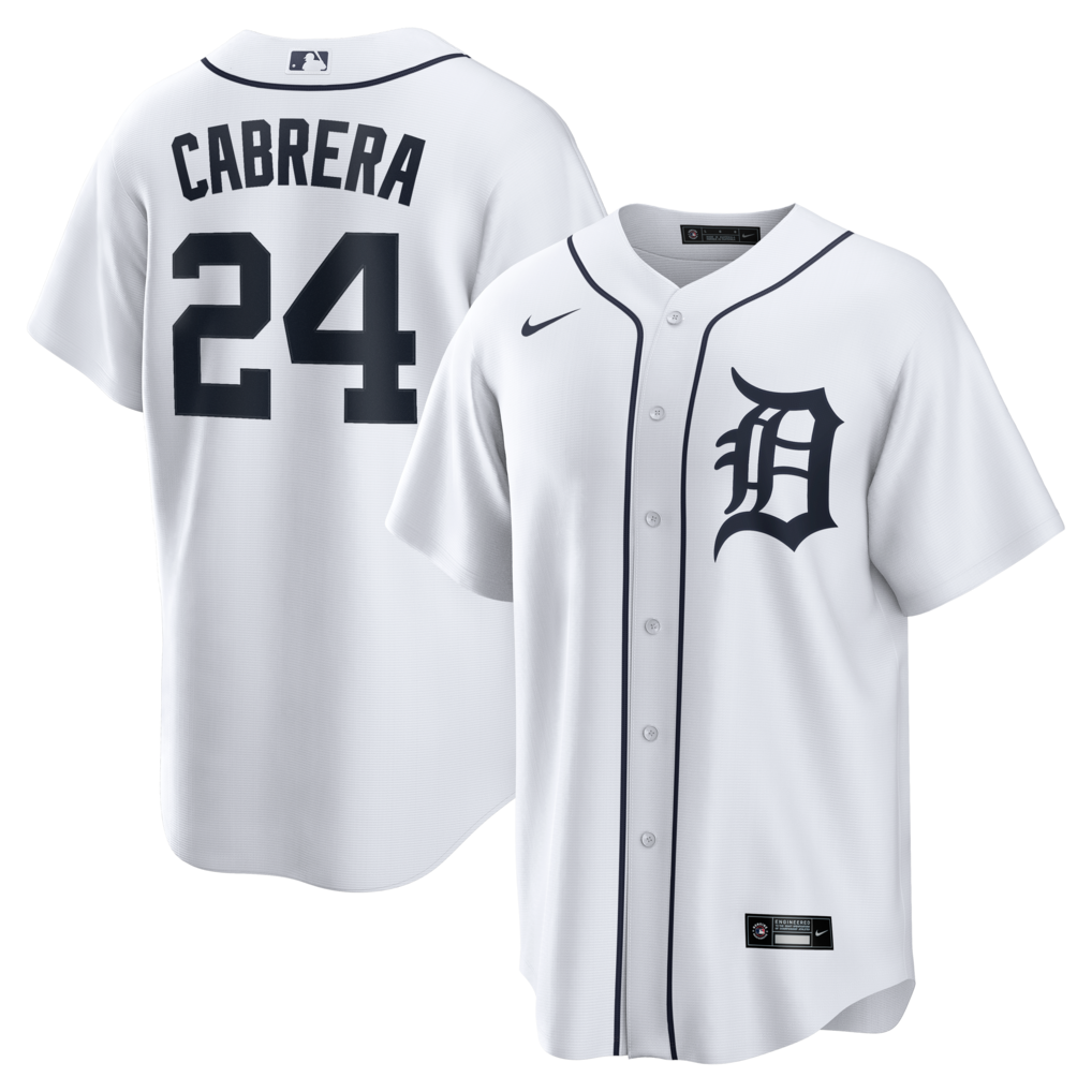 Men's Detroit Tigers Miguel Cabrera Nike White Home Retired Player Replica Jersey - Ujersey