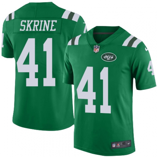 Men's Nike New York Jets #41 Buster Skrine Elite Green Rush Vapor Untouchable NFL Jersey - Ujersey