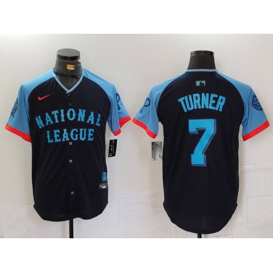 Men's Philadelphia Phillies #7 Trea Turner Navy 2024 All Star Limited Stitched Jersey - Ujersey