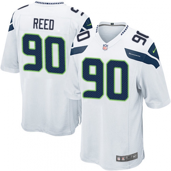 Men's Nike Seattle Seahawks #90 Jarran Reed Game White NFL Jersey - Ujersey