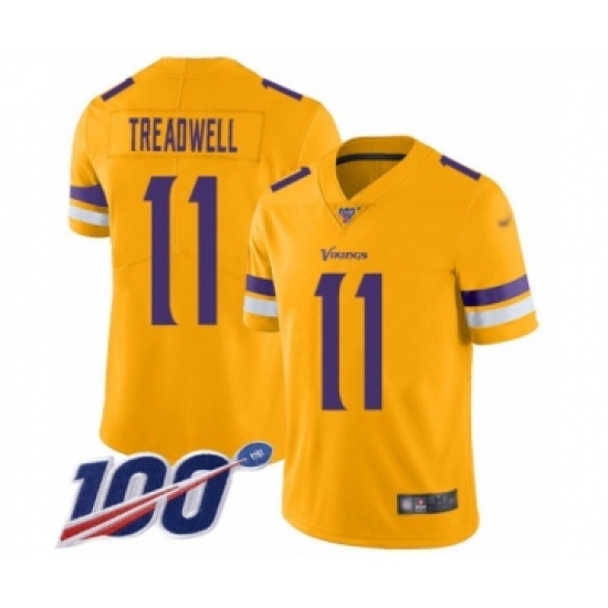 Youth Minnesota Vikings #11 Laquon Treadwell Limited Gold Inverted Legend 100th Season Football Jersey - Ujersey
