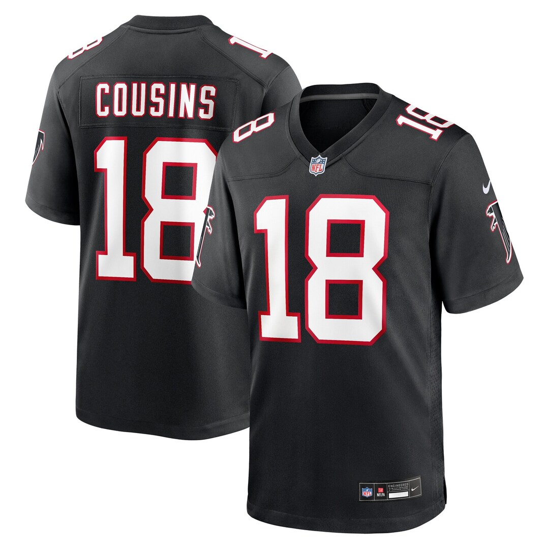 Youth Atlanta Falcons Kirk Cousins Nike Black Game Jersey