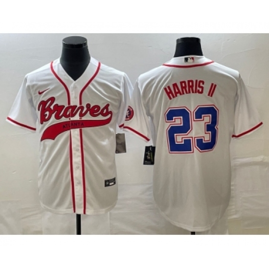 Men's Atlanta Braves #23 Michael Harris II White Cool Base Stitched Baseball Jersey - Ujersey