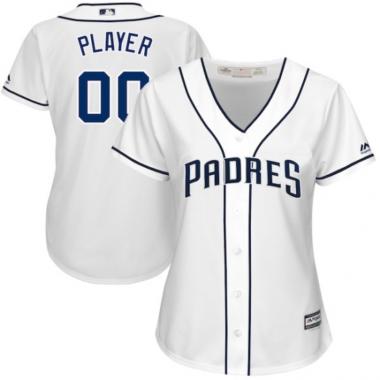 Women's San Diego Padres Majestic White 2017 Cool Base Custom Baseball Jersey