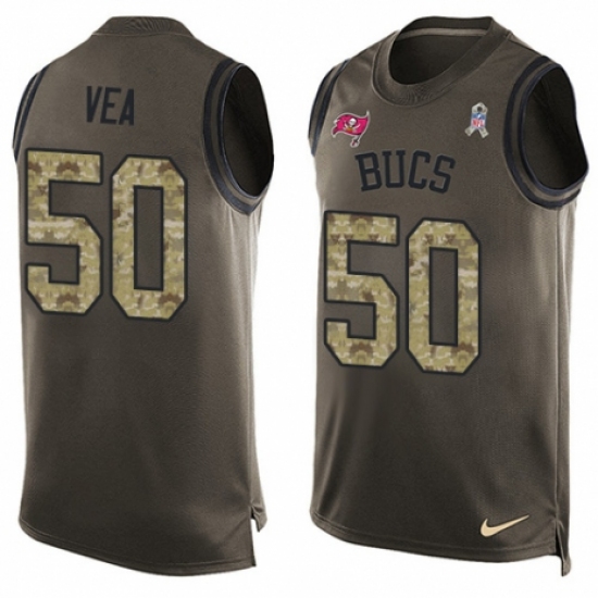 Men's Nike Tampa Bay Buccaneers #50 Vita Vea Limited Green Salute to Service Tank Top NFL Jersey - Ujersey