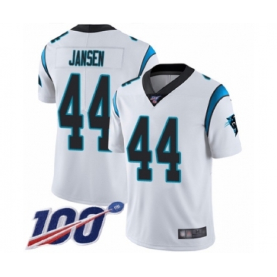 Men's Carolina Panthers #44 J.J. Jansen White Vapor Untouchable Limited Player 100th Season Football Jersey - Ujersey