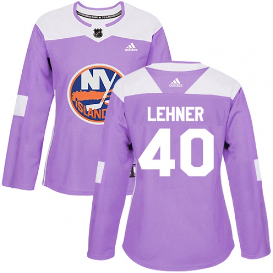 Women's Adidas New York Islanders #40 Robin Lehner Authentic Purple Fights Cancer Practice NHL Jersey - Ujersey