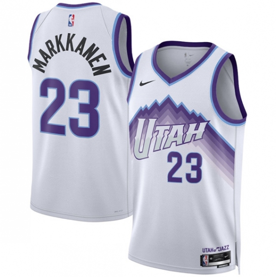 Men's Utah Jazz #23 Lauri Markkanen White 2025 Association Edition Stitched Basketball Jersey - Ujersey