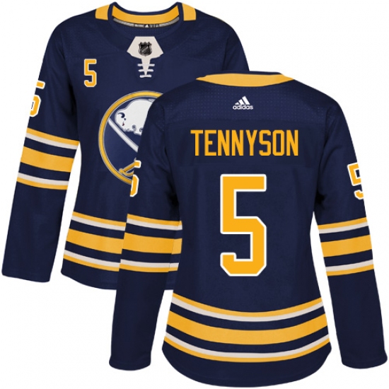 Women's Adidas Buffalo Sabres #5 Matt Tennyson Authentic Navy Blue Home NHL Jersey - Ujersey