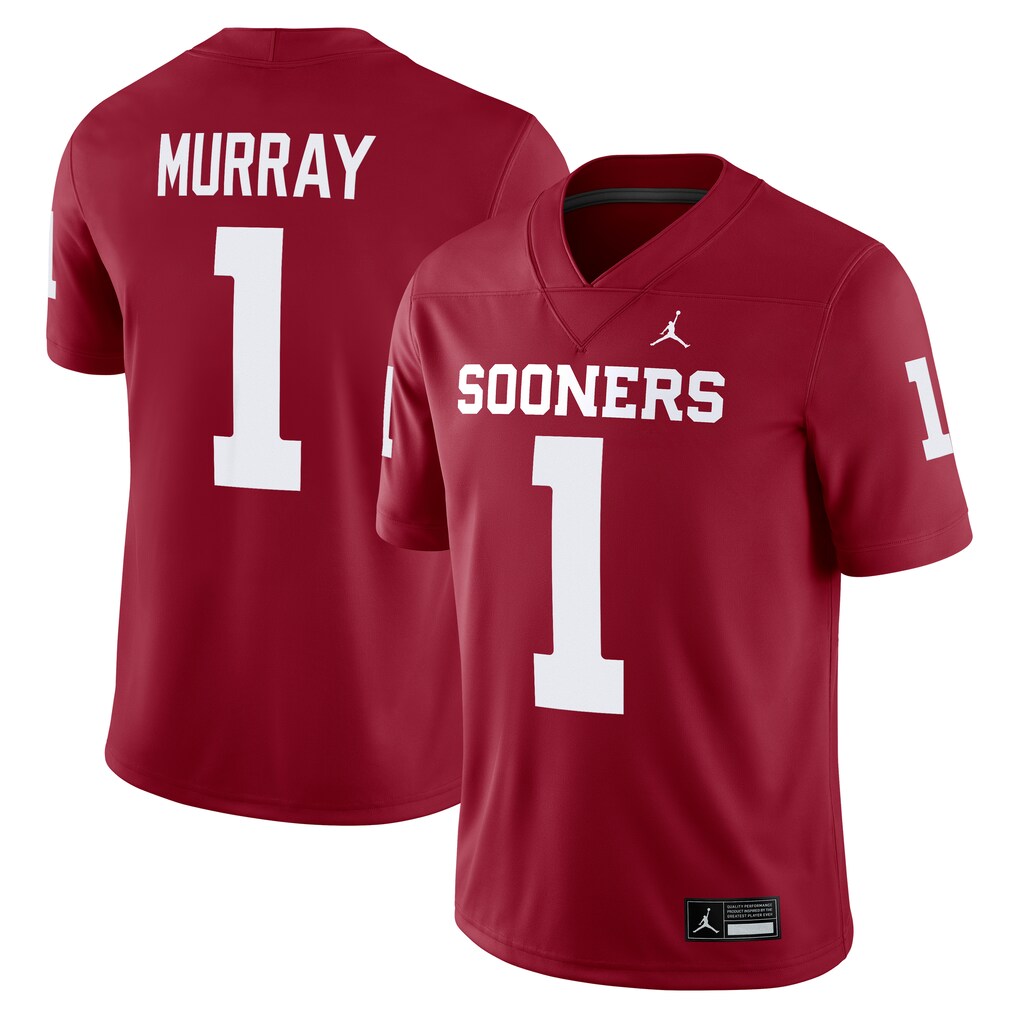 Men's Jordan Brand Kyler Murray Crimson Oklahoma Sooners Game Jersey - U-jersey