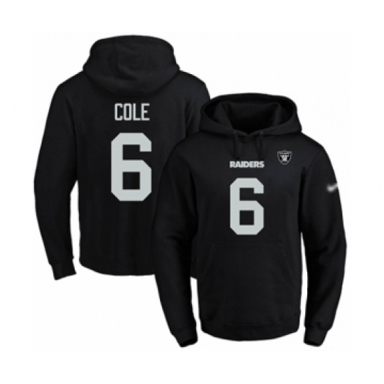 Football Men's Oakland Raiders #6 A.J. Cole Black Name & Number Pullover Hoodie - Ujersey