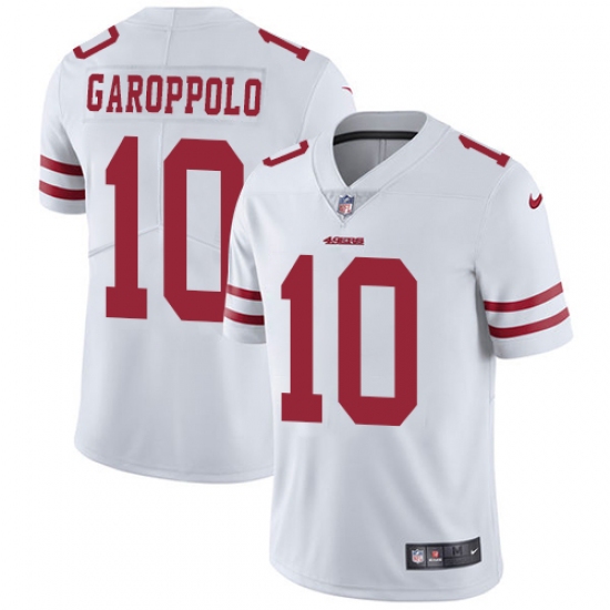 Youth Nike San Francisco 49ers #10 Jimmy Garoppolo White Vapor Untouchable Limited Player NFL Jersey - Ujersey