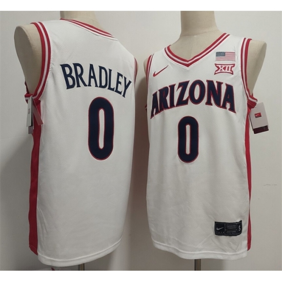 Men's Arizona Wildcats #0 Jaden Bradley White Stitched Jersey - Ujersey