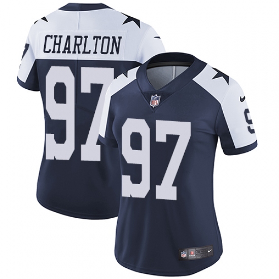 Women's Nike Dallas Cowboys #97 Taco Charlton Navy Blue Throwback Alternate Vapor Untouchable Limited Player NFL Jersey - Ujersey