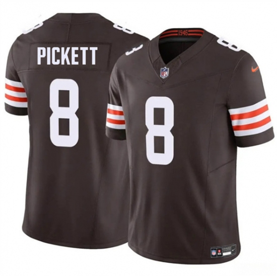 Men's Cleveland Browns #8 Kenny Pickett Brown 2025 F.U.S.E. Vapor Limited Football Stitched Jersey - Ujersey