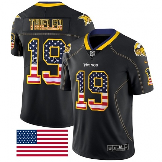 Men's Nike Minnesota Vikings #19 Adam Thielen Limited Black Rush USA Flag NFL Jersey - Ujersey