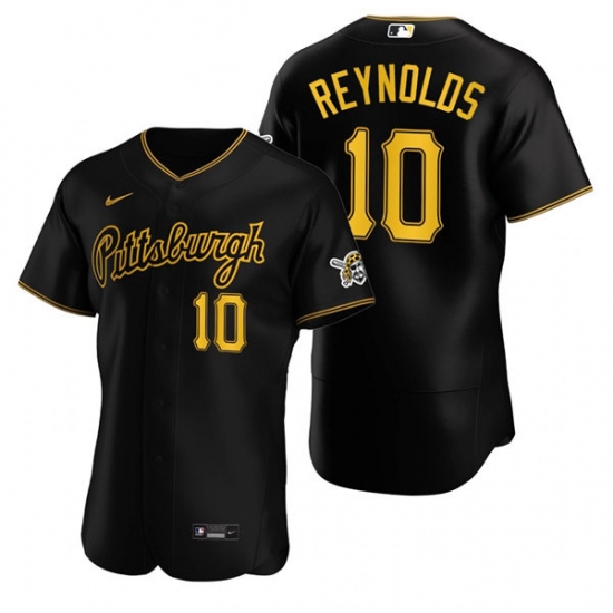 Men's Pittsburgh Pirates #10 Bryan Reynolds Nike Black Alternate 2nd Pittsburgh FlexBase Jersey - Ujersey