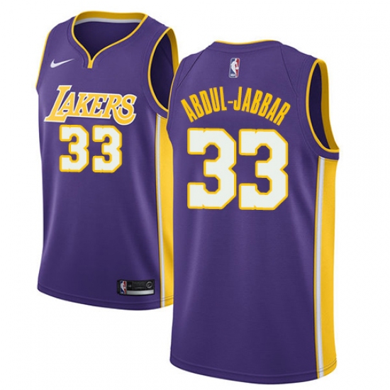 Women's Nike Los Angeles Lakers #33 Kareem Abdul-Jabbar Swingman Purple NBA Jersey - Statement Edition - Ujersey