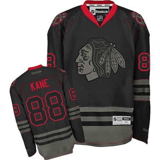 Men's Reebok Chicago Blackhawks #88 Patrick Kane Premier Black Ice NHL Jersey - Ujersey