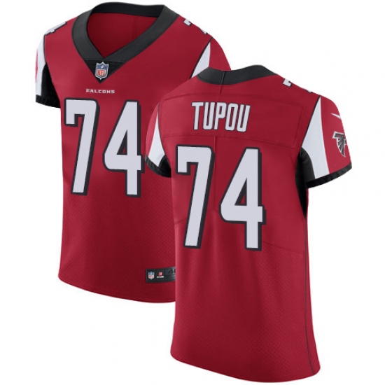 Men's Nike Atlanta Falcons #74 Tani Tupou Red Team Color Vapor Untouchable Elite Player NFL Jersey - Ujersey