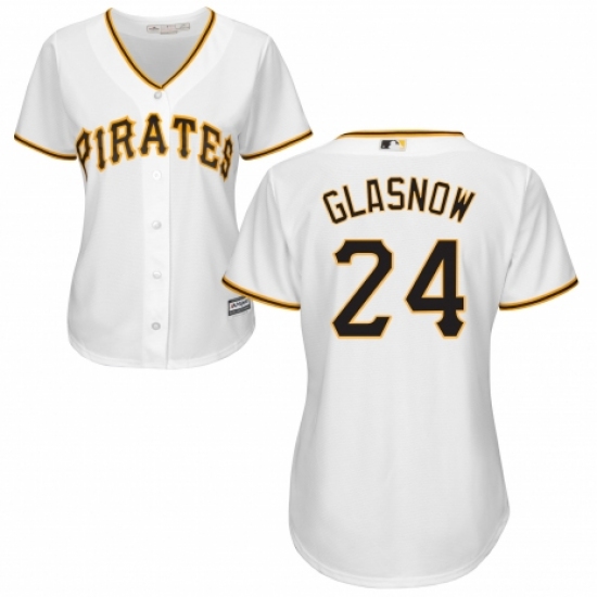 Women's Majestic Pittsburgh Pirates #24 Tyler Glasnow Authentic White Home Cool Base MLB Jersey - Ujersey