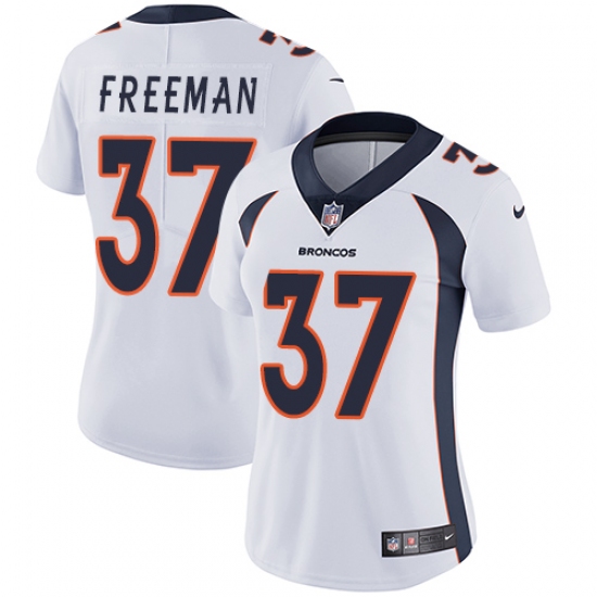 Women's Nike Denver Broncos #37 Royce Freeman White Vapor Untouchable Limited Player NFL Jersey - Ujersey
