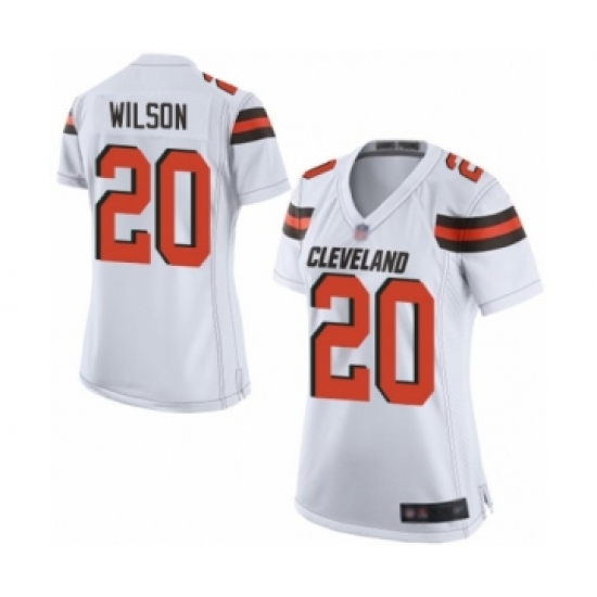Women's Cleveland Browns #20 Howard Wilson Game White Football Jersey - Ujersey