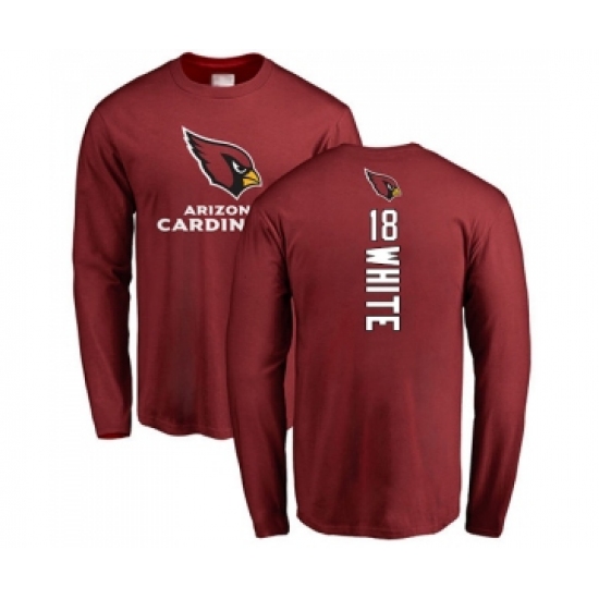 Football Arizona Cardinals #18 Kevin White Maroon Backer Long Sleeve T-Shirt
