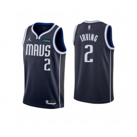 Men's Dallas Mavericks #2 Kyrie Irving Navy Statement Edition Stitched Basketball Jersey - Ujersey