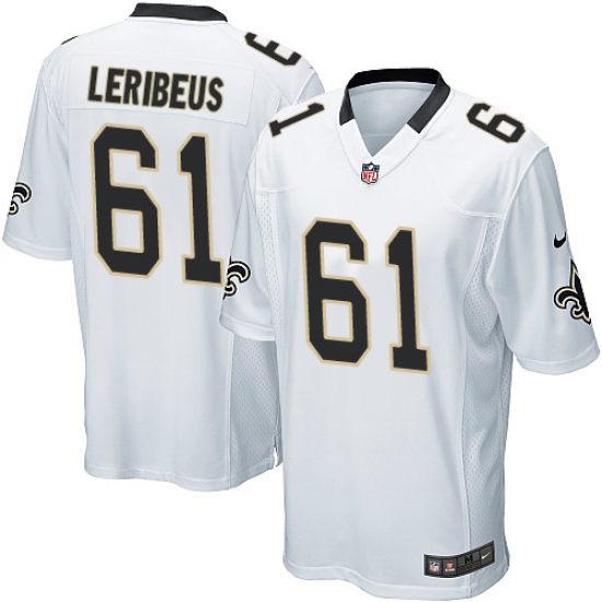 Men's Nike New Orleans Saints #61 Josh LeRibeus Game White NFL Jersey - Ujersey