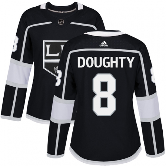 Women's Adidas Los Angeles Kings #8 Drew Doughty Authentic Black Home NHL Jersey - Ujersey