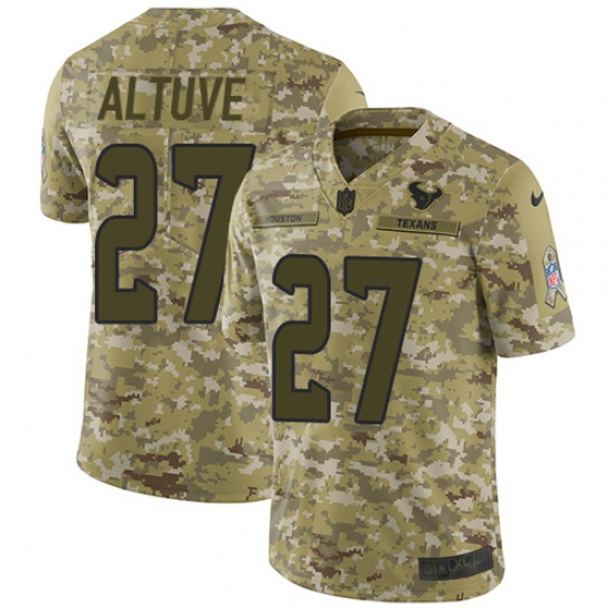 Men's Nike Houston Texans #27 Jose Altuve Limited Camo 2018 Salute to Service NFL Jersey - Ujersey