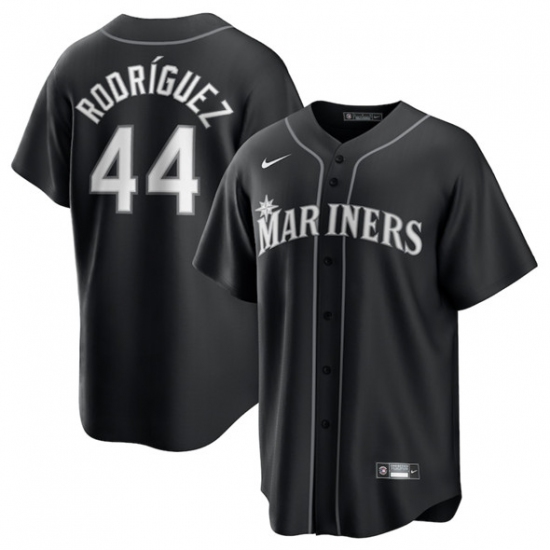 Men's Seattle Mariners #44 Julio Rodríguez Black Lights Out Limited Stitched Baseball Jersey - Ujersey