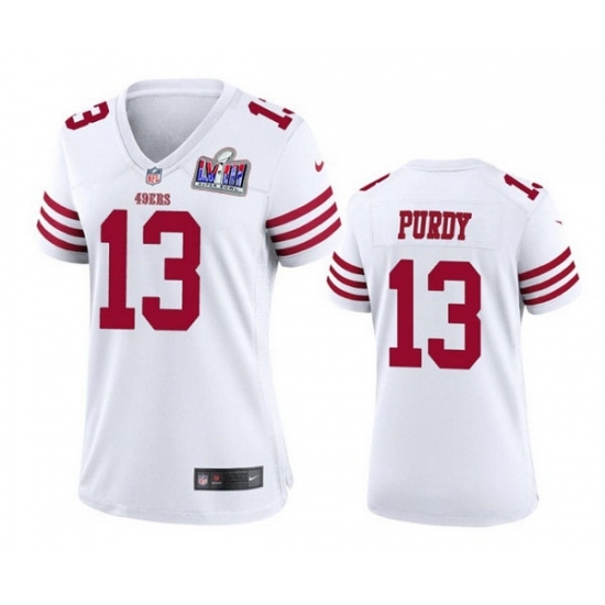 Women's San Francisco 49ers #13 Brock Purdy White 2023 F U S E Vapor Untouchable Limited Stitched Football 2024 Super Bowl LVIII Jersey