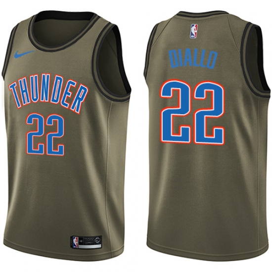 Youth Nike Oklahoma City Thunder #22 Hamidou Diallo Swingman Green Salute to Service NBA Jersey - Ujersey