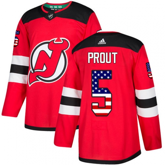 Youth Adidas New Jersey Devils #5 Dalton Prout Authentic Red USA Flag Fashion NHL Jersey - Ujersey