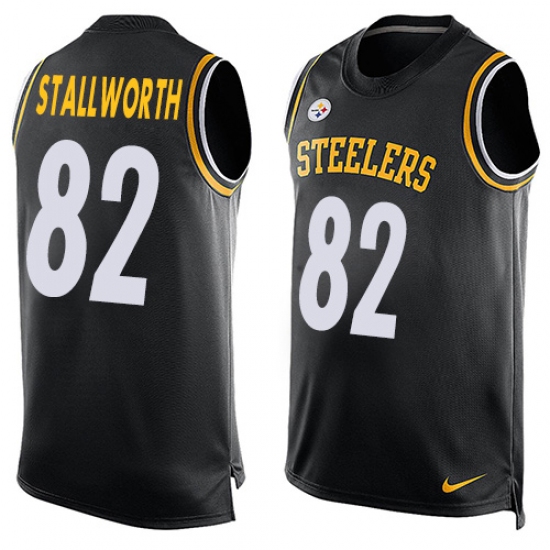 Men's Nike Pittsburgh Steelers #82 John Stallworth Limited Black Player Name & Number Tank Top NFL Jersey - Ujersey