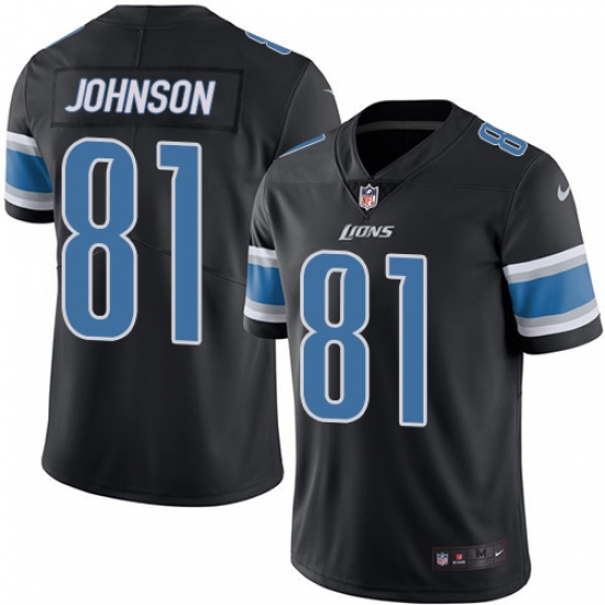 Youth Nike Detroit Lions #81 Calvin Johnson Limited Black Rush Vapor Untouchable NFL Jersey - Ujersey