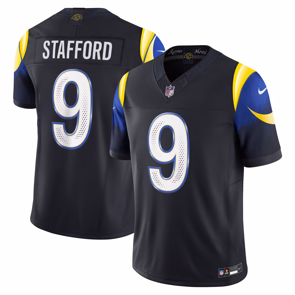 Men's Los Angeles Rams Matthew Stafford Nike Dark Blue Rivalries Collection Stitched Limited Jersey - Ujersey