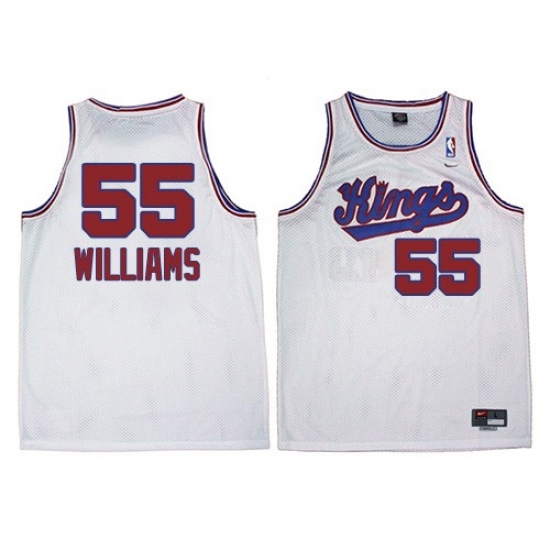 Men's Adidas Sacramento Kings #55 Jason Williams Swingman White New Throwback NBA Jersey - Ujersey
