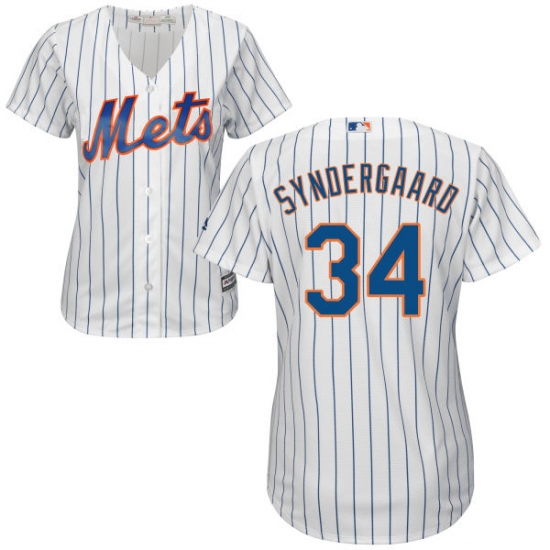 Women's Majestic New York Mets #34 Noah Syndergaard Authentic White Home Cool Base MLB Jersey - Ujersey