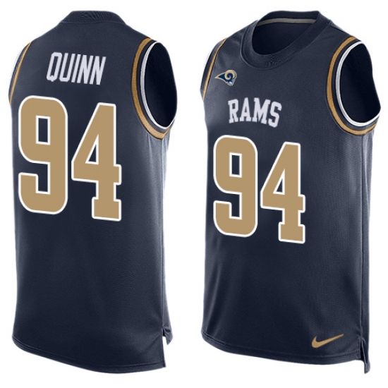 Men's Nike Los Angeles Rams #94 Robert Quinn Limited Navy Blue Player Name & Number Tank Top NFL Jersey - Ujersey