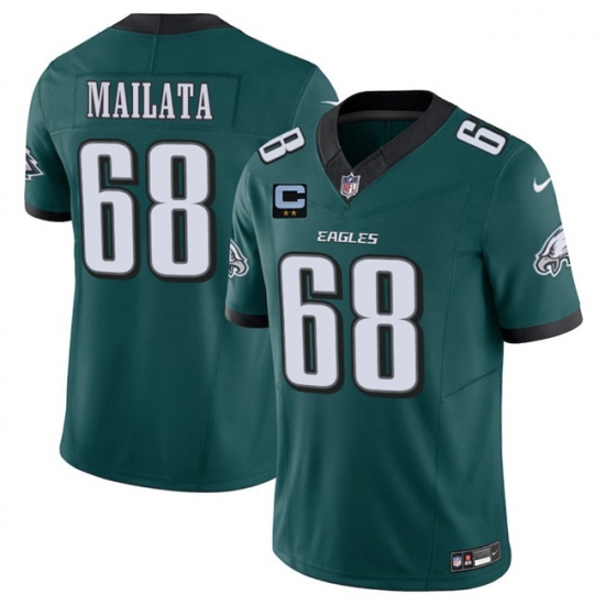 Men's Philadelphia Eagles #68 Jordan Mailata Green 2025 F.U.S.E. With 2-Star C Vapor Untouchable Limited Stitched Football Jersey - Ujersey