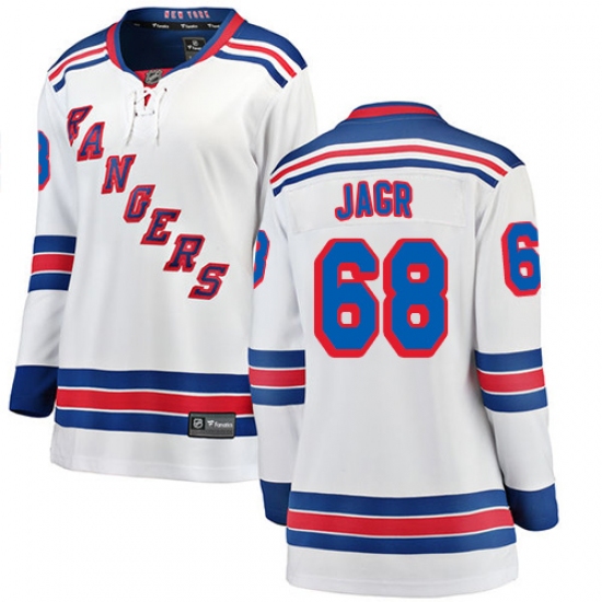 Women's New York Rangers #68 Jaromir Jagr Fanatics Branded White Away Breakaway NHL Jersey - Ujersey