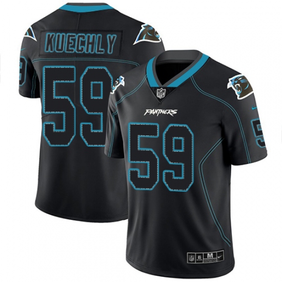 Men's Nike Carolina Panthers #59 Luke Kuechly Limited Rush Lights Out Black NFL Jersey - Ujersey