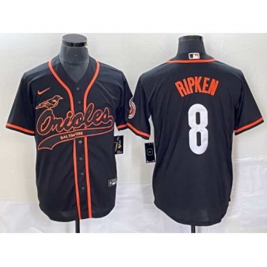 Men's Baltimore Orioles #8 Cal Ripken Jr Black Cool Base Stitched Baseball Jersey - Ujersey