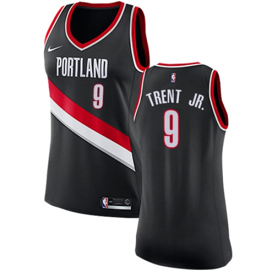 Women's Nike Portland Trail Blazers #9 Gary Trent Jr. Swingman Black NBA Jersey - Icon Edition - Ujersey