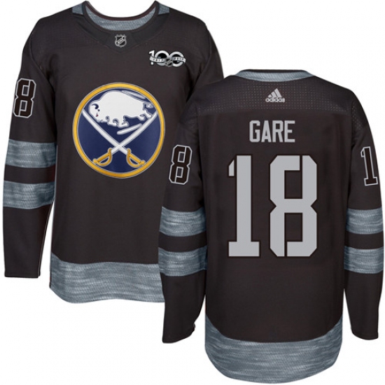 Men's Adidas Buffalo Sabres #18 Danny Gare Authentic Black 1917-2017 100th Anniversary NHL Jersey - Ujersey