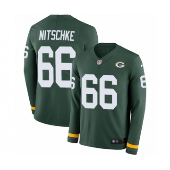Youth Nike Green Bay Packers #66 Ray Nitschke Limited Green Therma Long Sleeve NFL Jersey - Ujersey