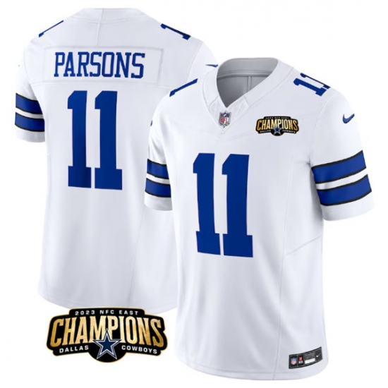 Men's Dallas Cowboys #11 Micah Parsons White 2023 F.U.S.E. NFC East Champions Football Stitched Jersey - Ujersey